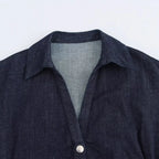 Elegant Zippered Denim Dress