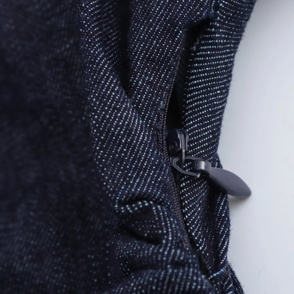 Elegant Zippered Denim Dress