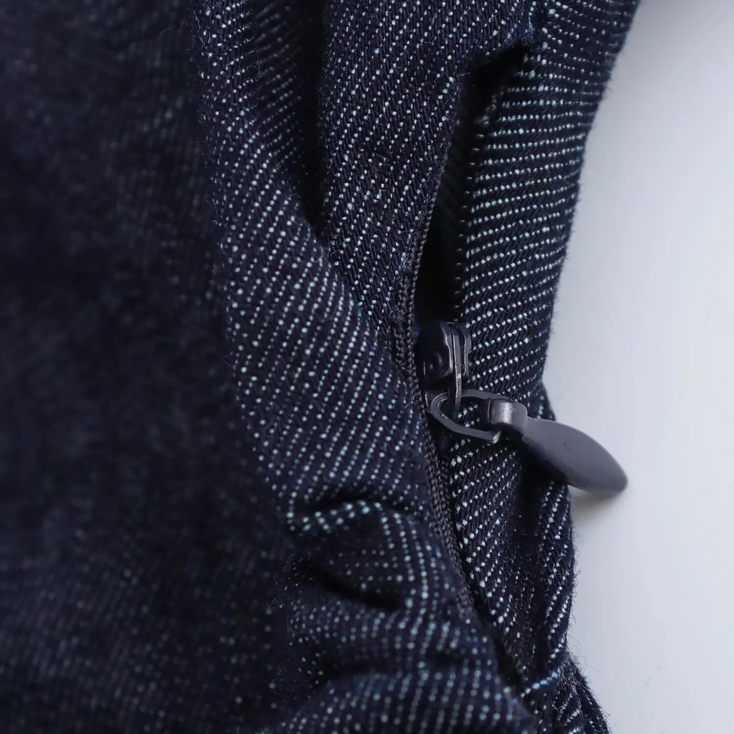 Elegant Zippered Denim Dress