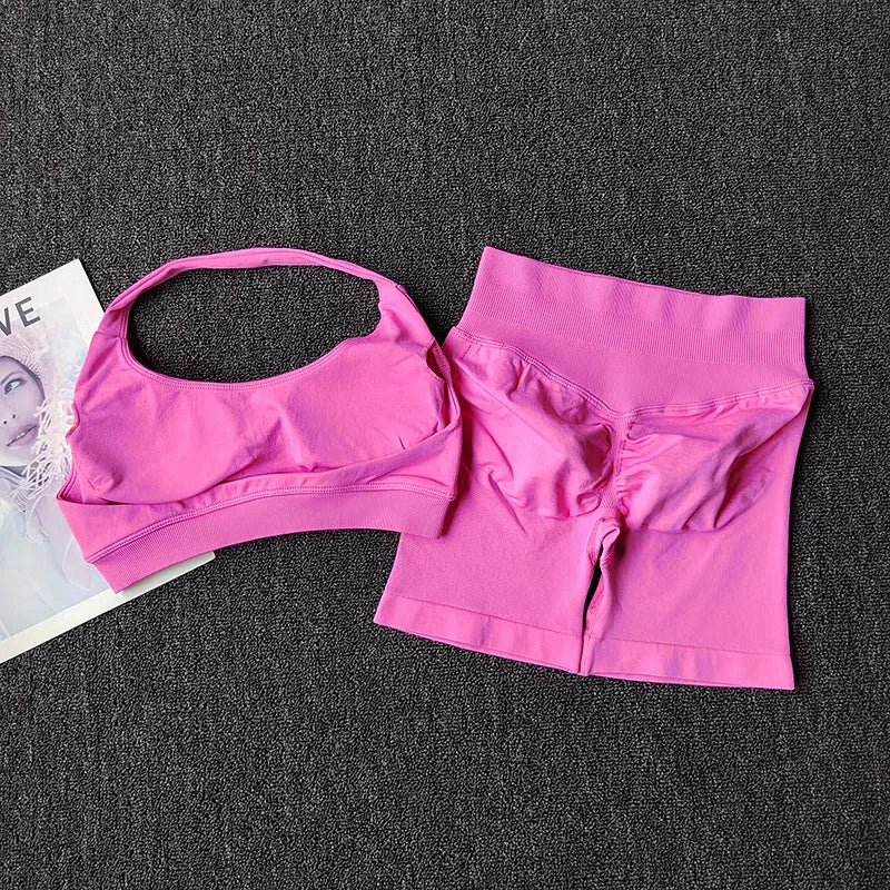 Women's 2-Piece Activewear Set (Halter Bra + Shorts)
