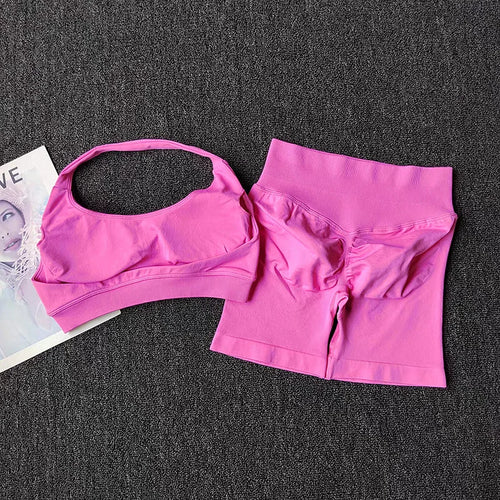 Women's 2-Piece Activewear Set (Halter Bra + Shorts)