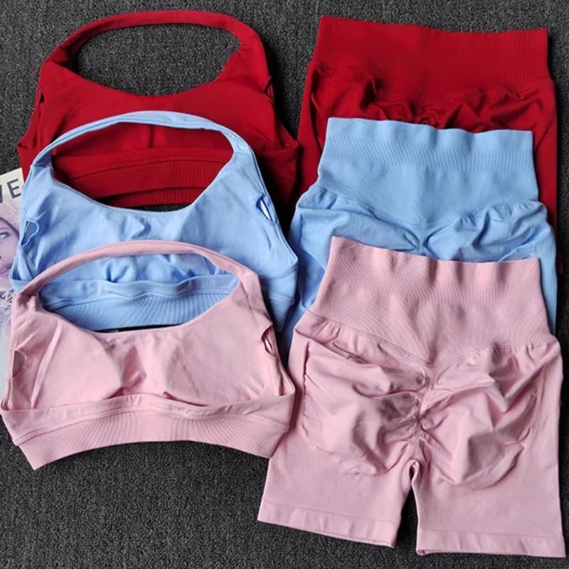 Women's 2-Piece Activewear Set (Halter Bra + Shorts)