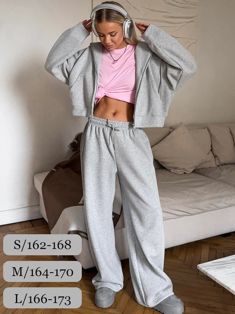 Women's Tracksuit with Zipper and Trousers