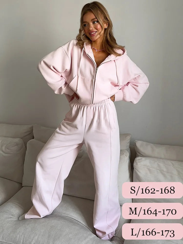 Women's Tracksuit with Zipper and Trousers